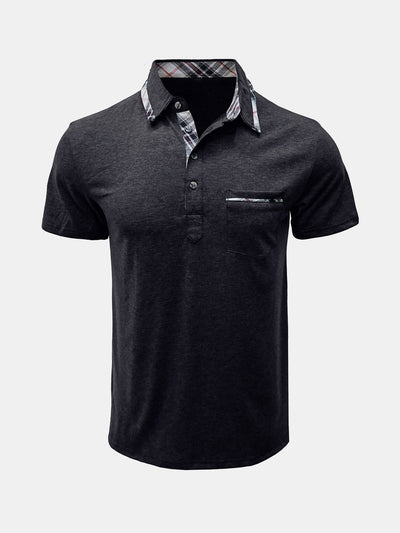 Herren Lässiges kariertes Poloshirt