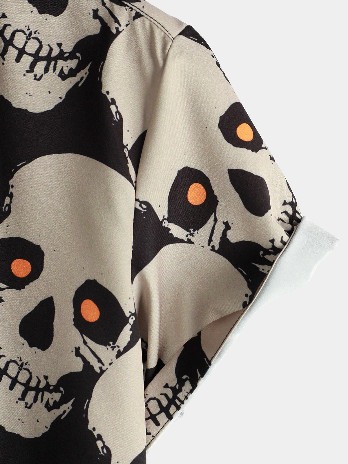 Herren Kurzarm Hemd mit Totenkopf-Print