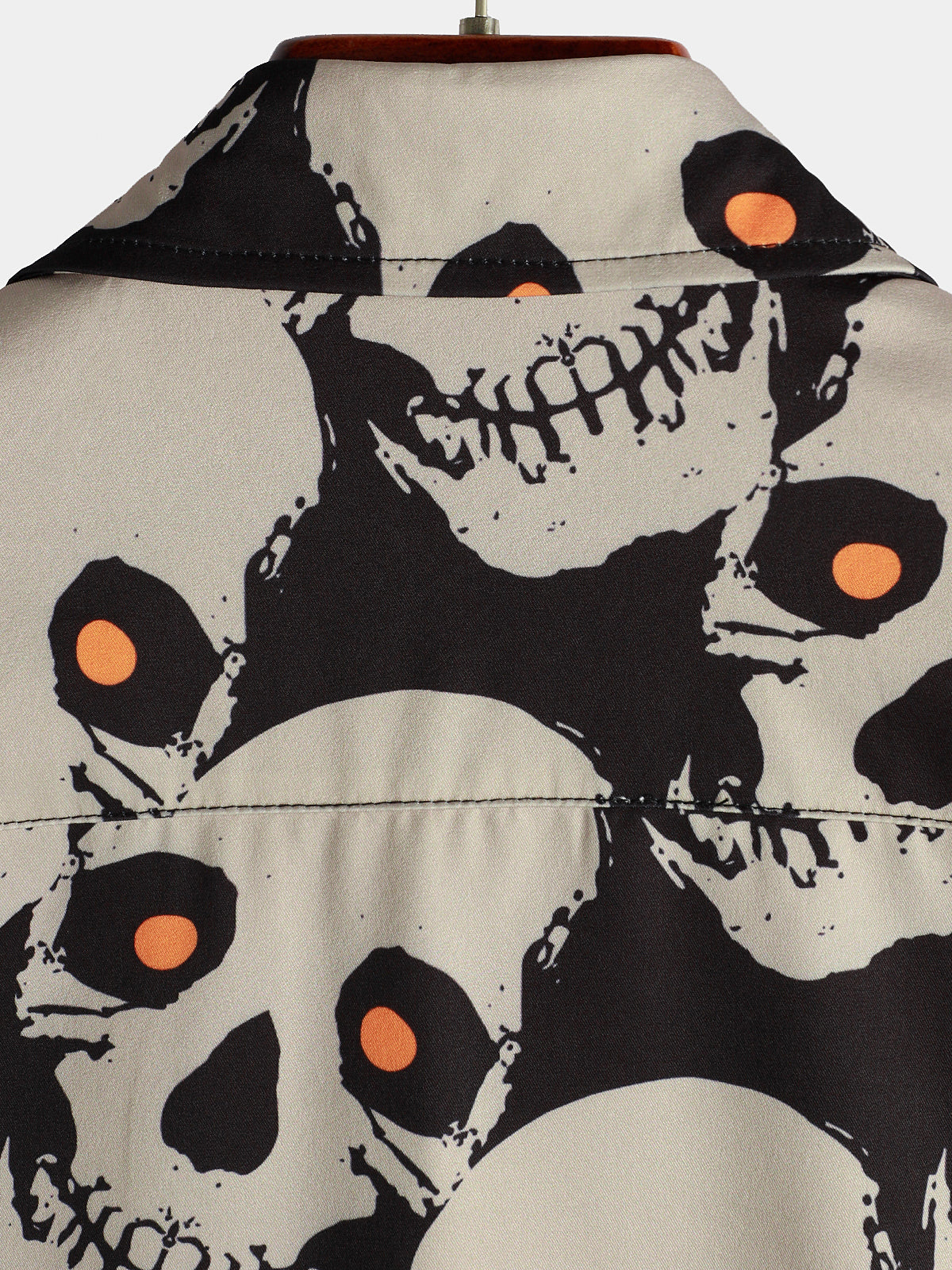 Herren Kurzarm Hemd mit Totenkopf-Print