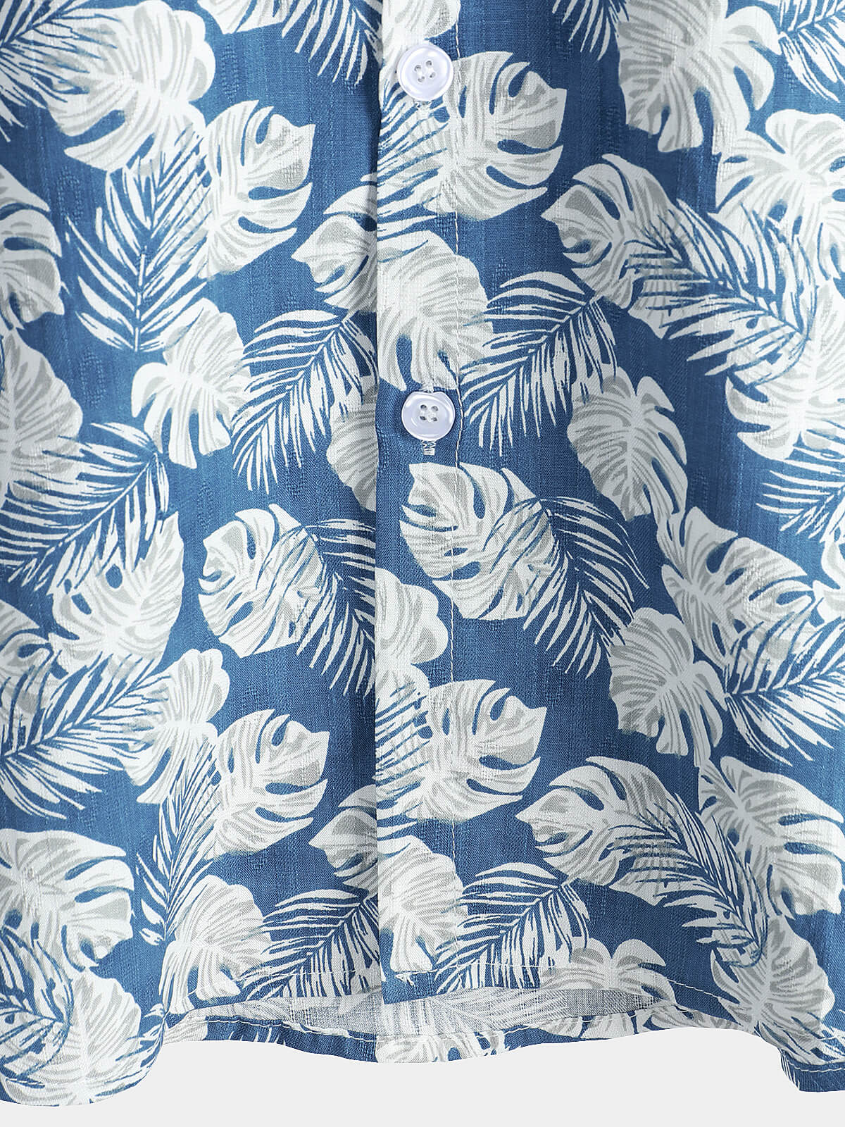 Herren Hawaii-Kurzarmhemd Baumwolle Blau