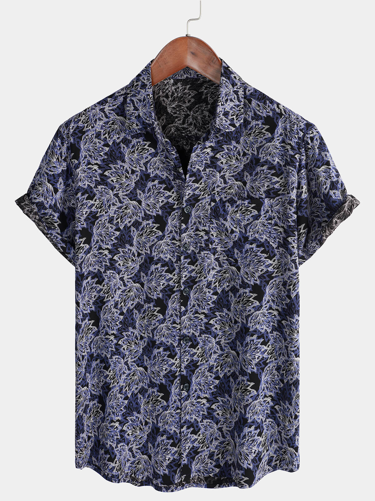 Camicia casual floreale da uomo a maniche corte