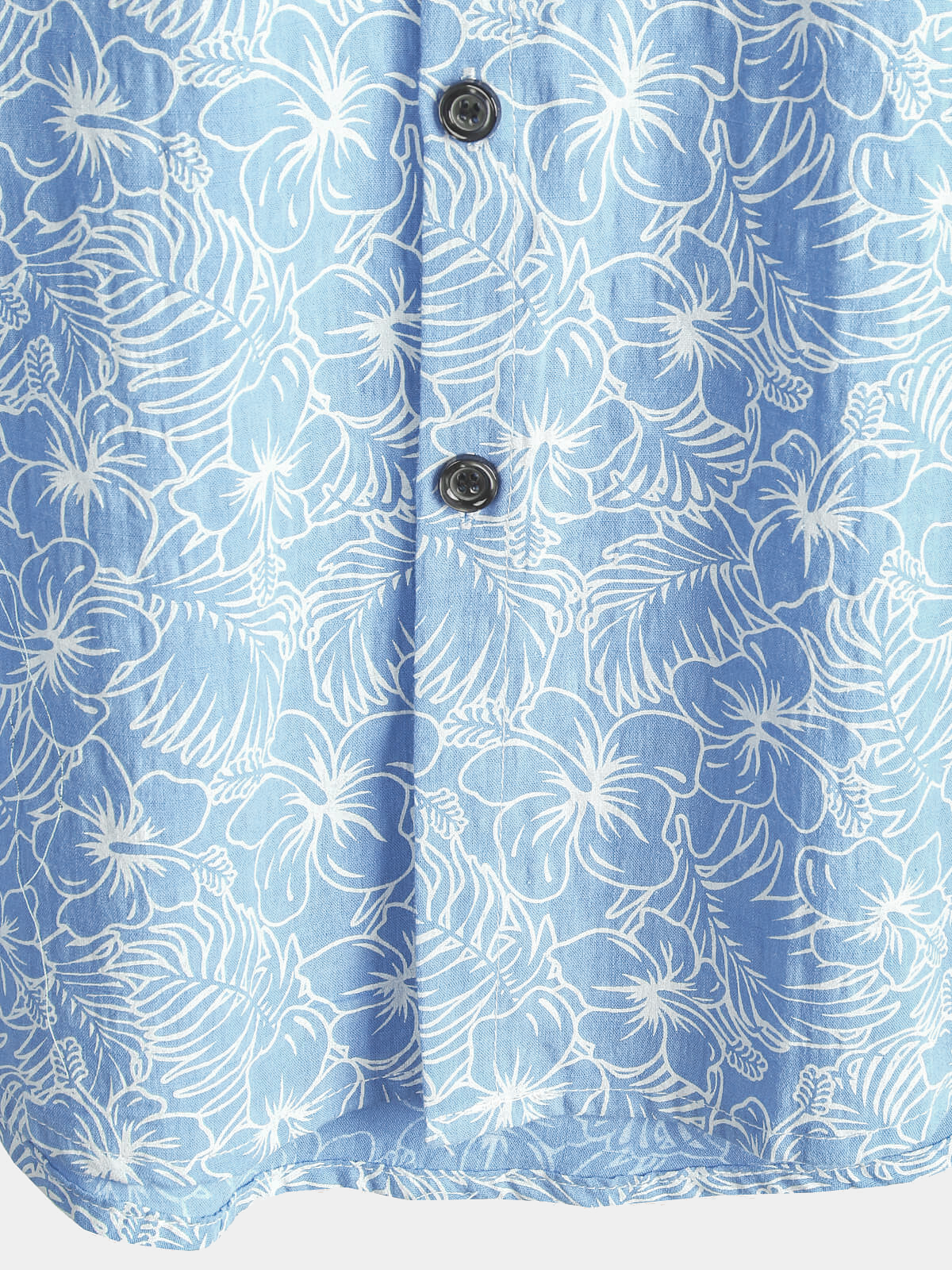 Herren Freizeit Blau Blumenmuster Sommer Kurzarmhemd