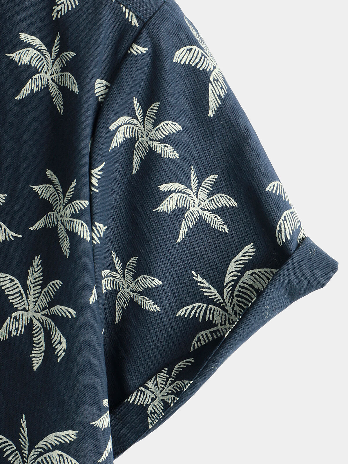 Herren Hawaiihemd aus Baumwolle Navy Blau