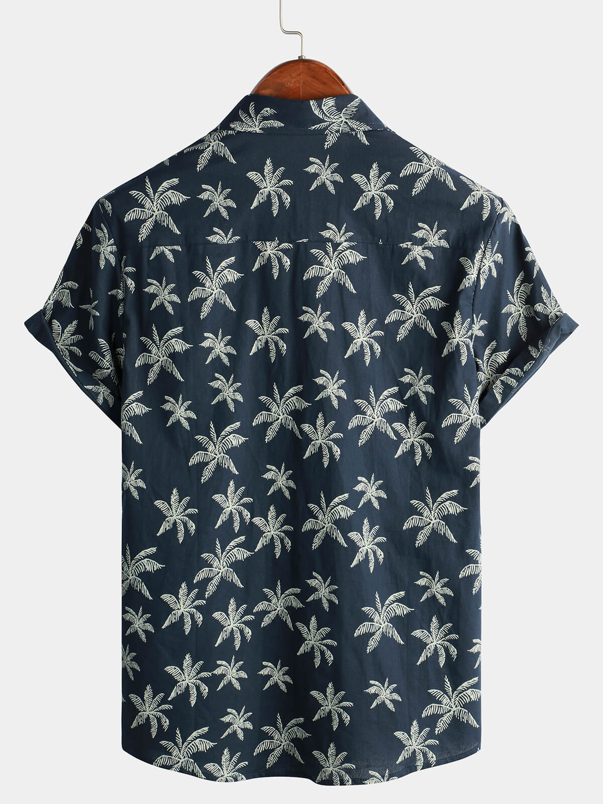 Herren Hawaiihemd aus Baumwolle Navy Blau