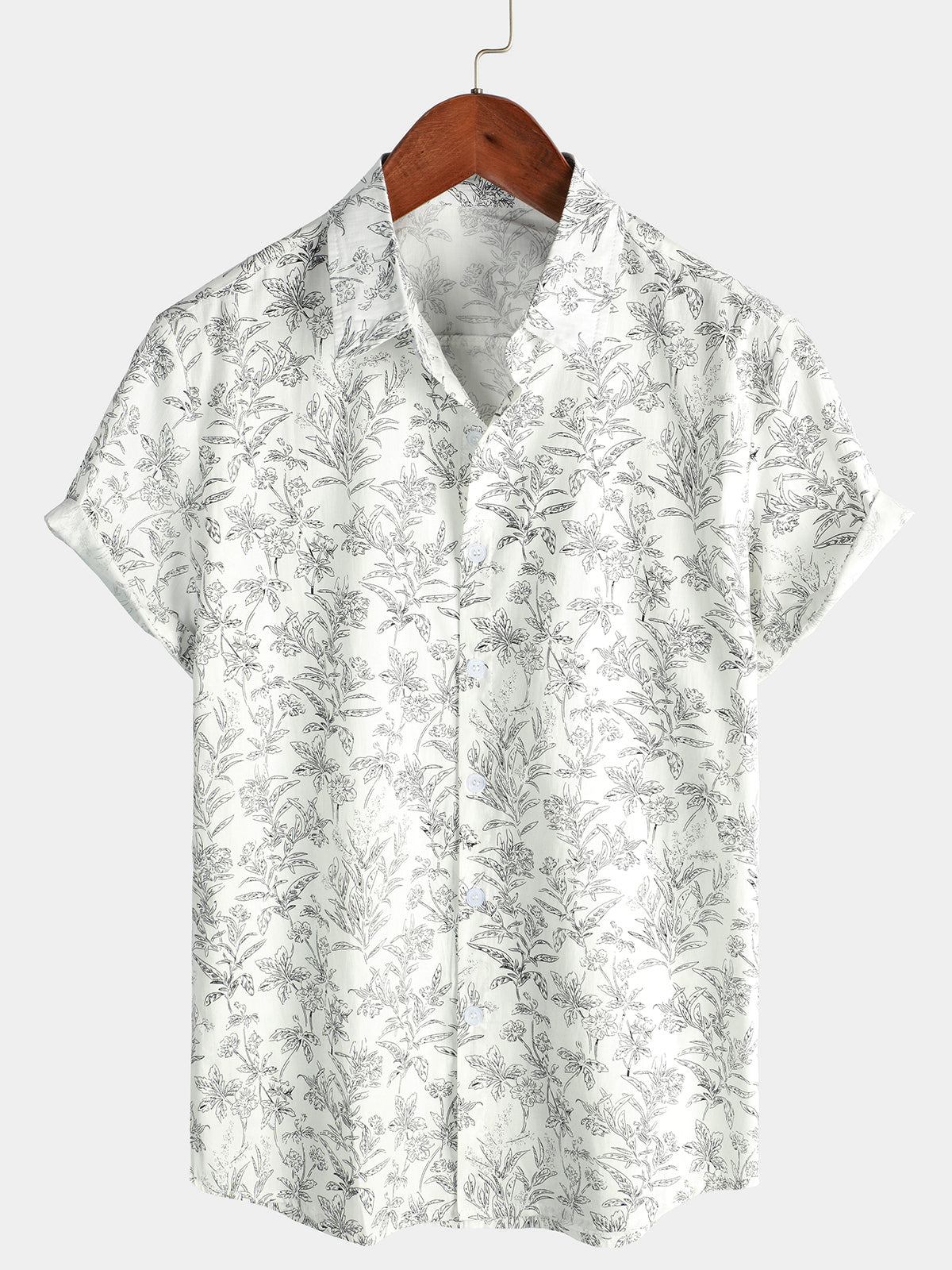 Herren Sommer Hawaiihemd mit Blumenmuster