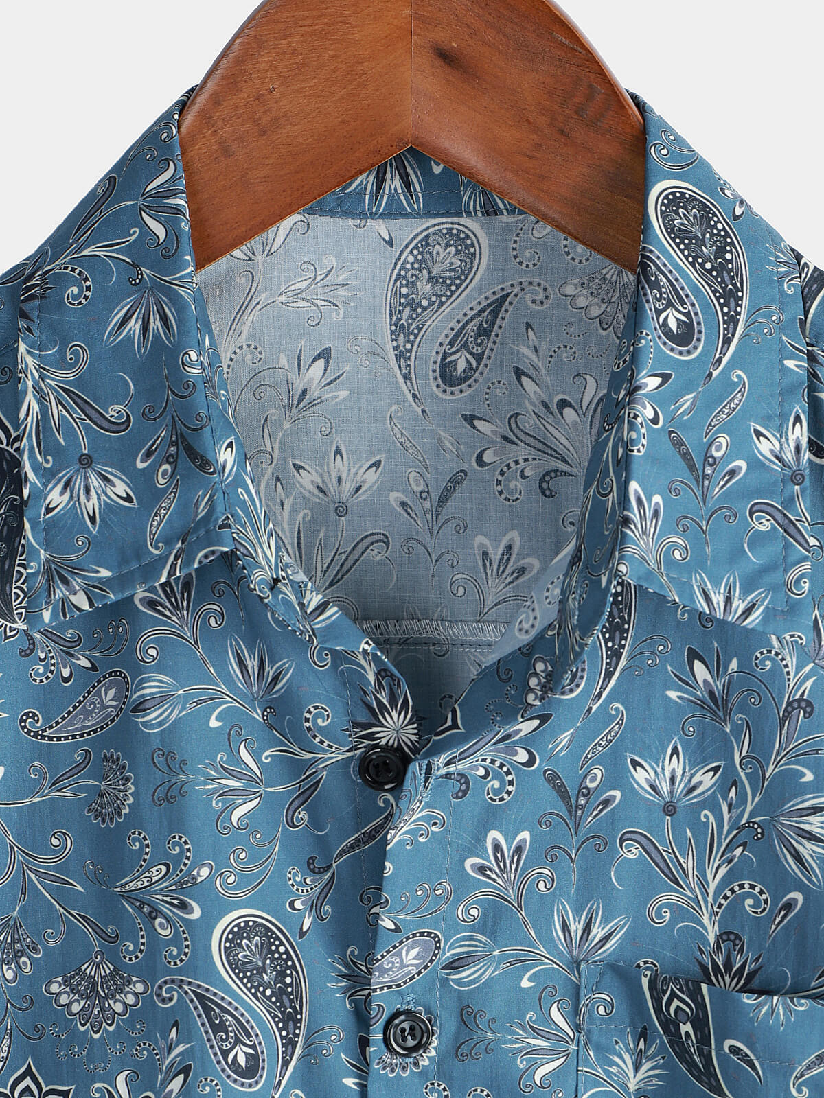 Herren Kurzärmliges Hawaii-Hemd mit Paisley-Blumenmuster