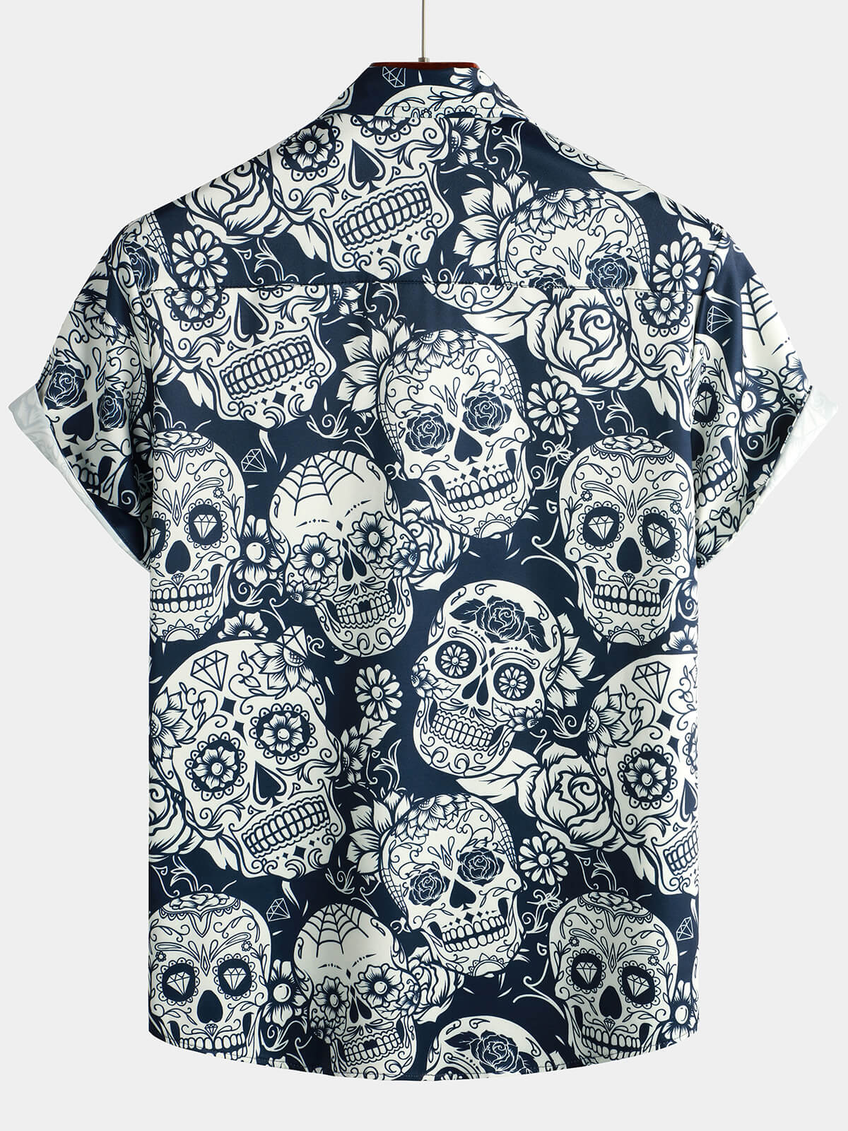 Herren Hemd mit Rock-Totenkopf-Print