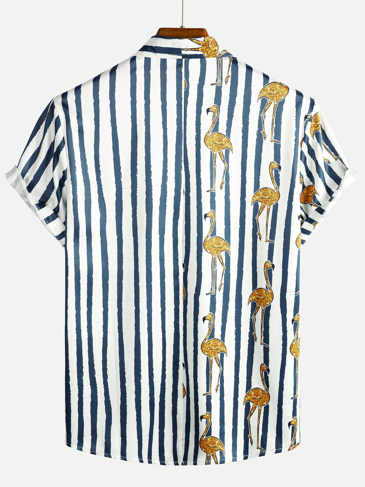 Herren Hawaii-Kurzarmshirt mit tropischen Flamingos