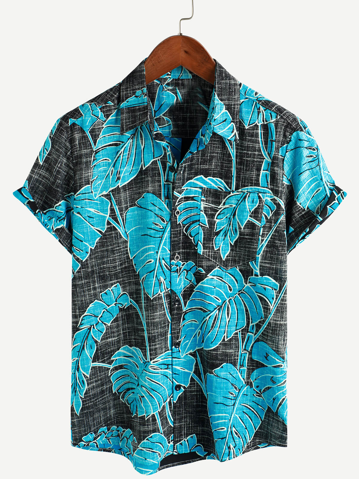 Herren Kurzarm Hawaii Resort Sommerhemd mit Blumenmuster