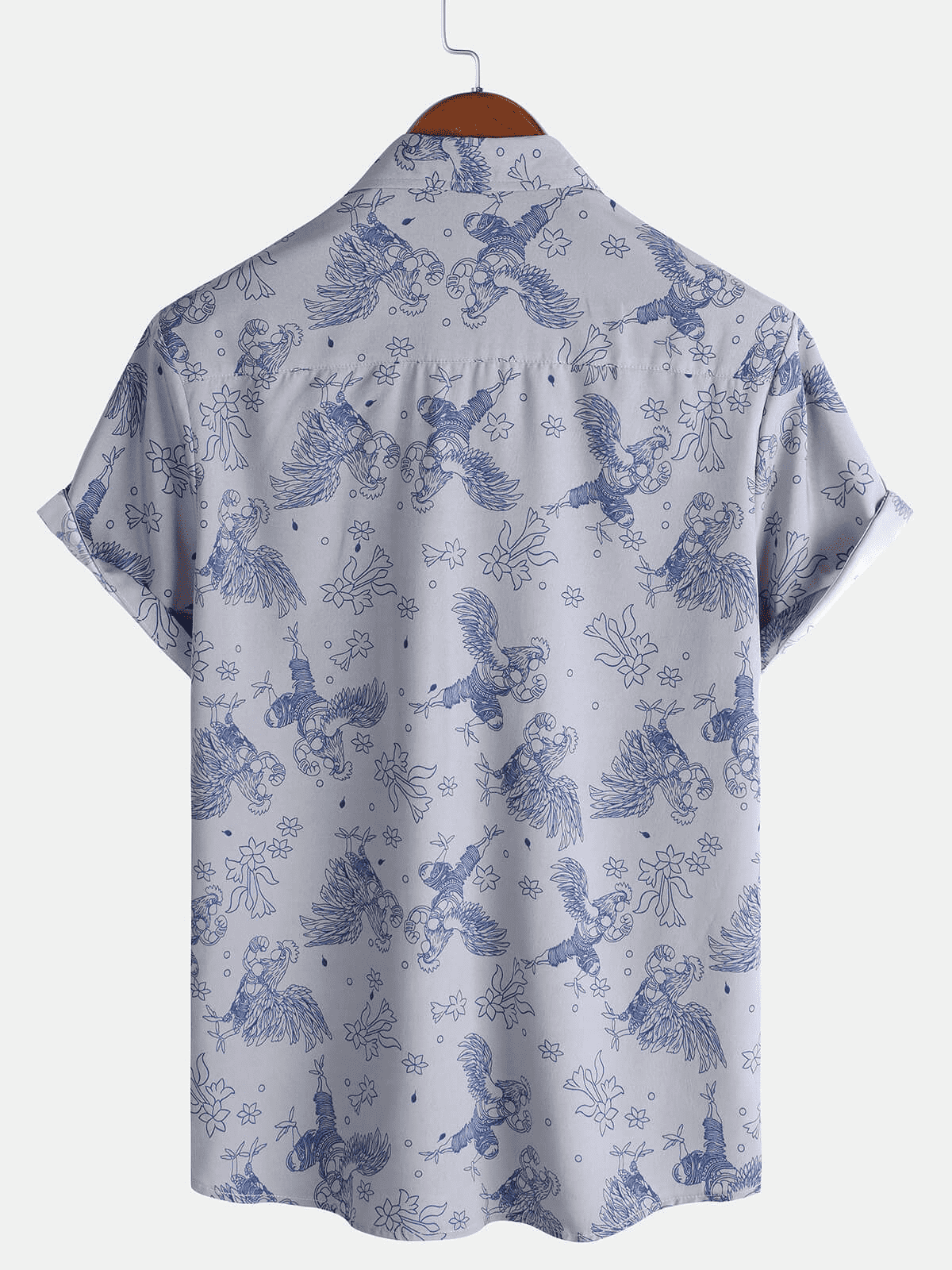 Lustiges hawaiianisches Gongfu-Hahn-Shirt für Herren