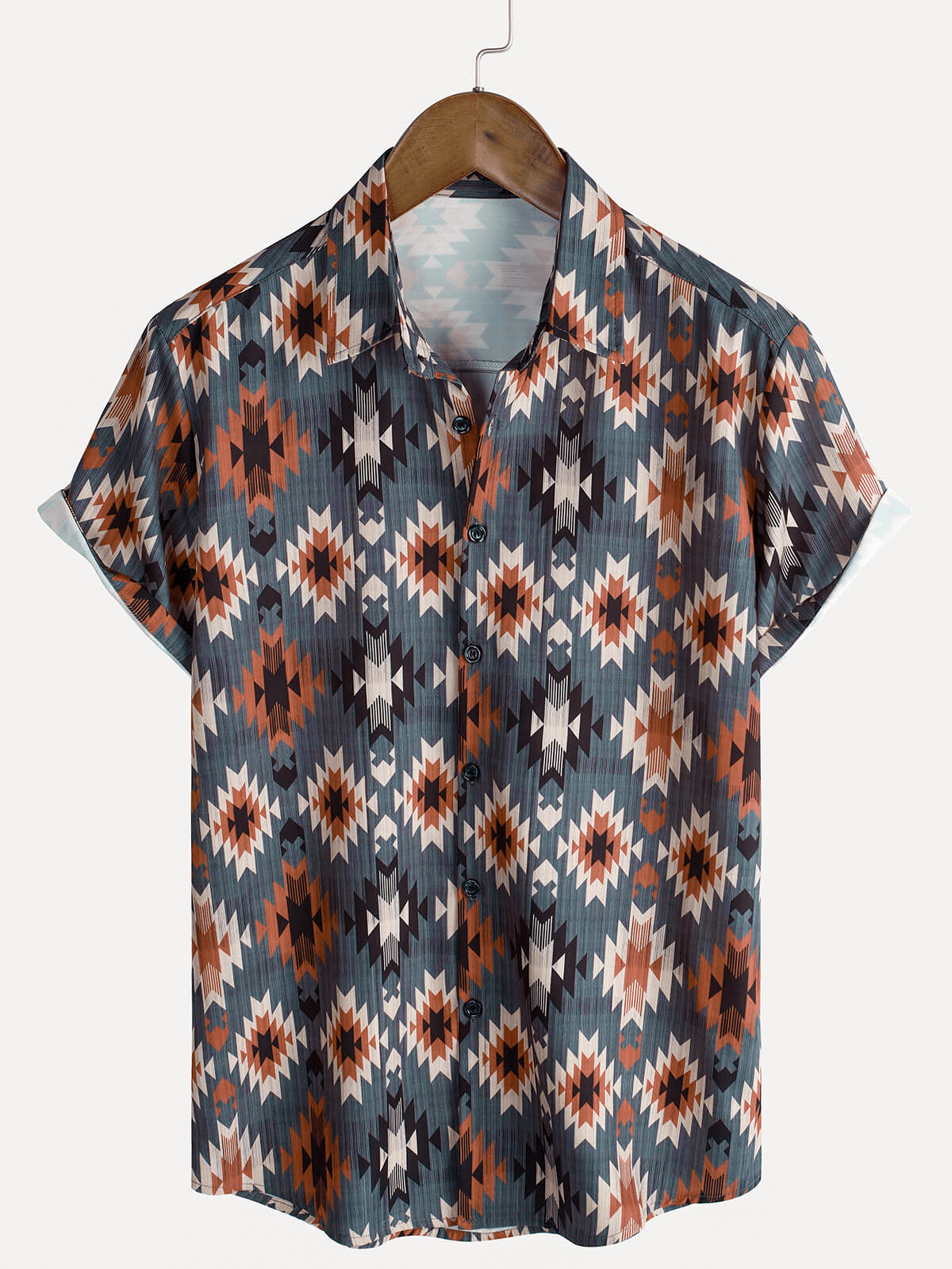 Herren Retro-Freizeithemd mit Print