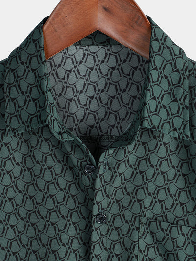 Maglia da uomo a maniche corte con stampa verde