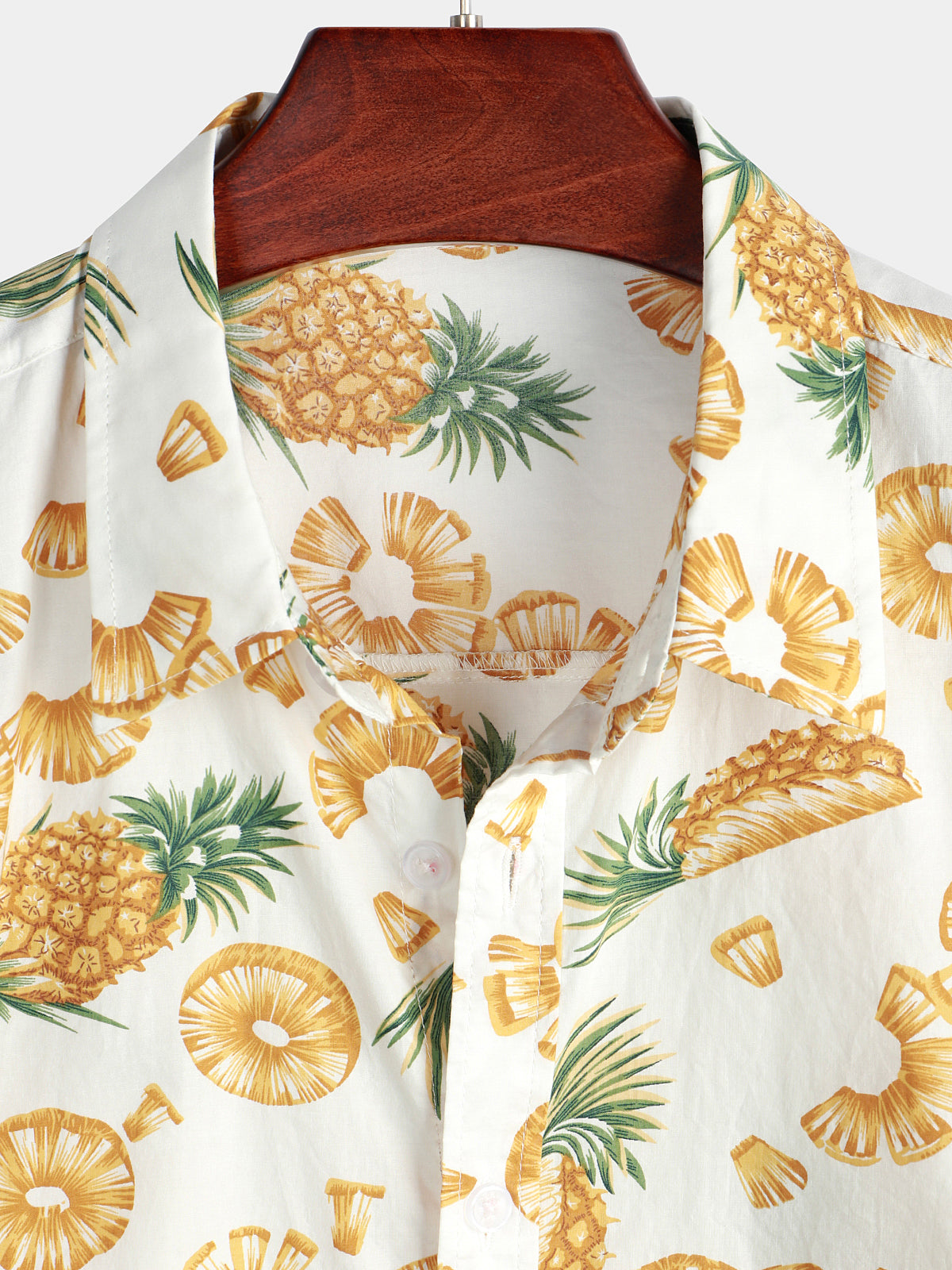 Herren Kurzärmliges Hawaiihemd mit Ananas-Print