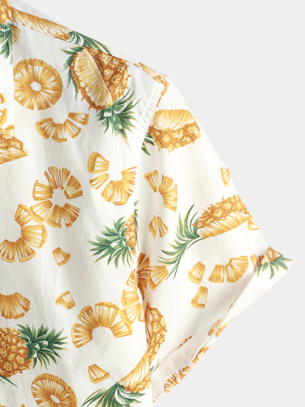 Herren Kurzärmliges Hawaiihemd mit Ananas-Print