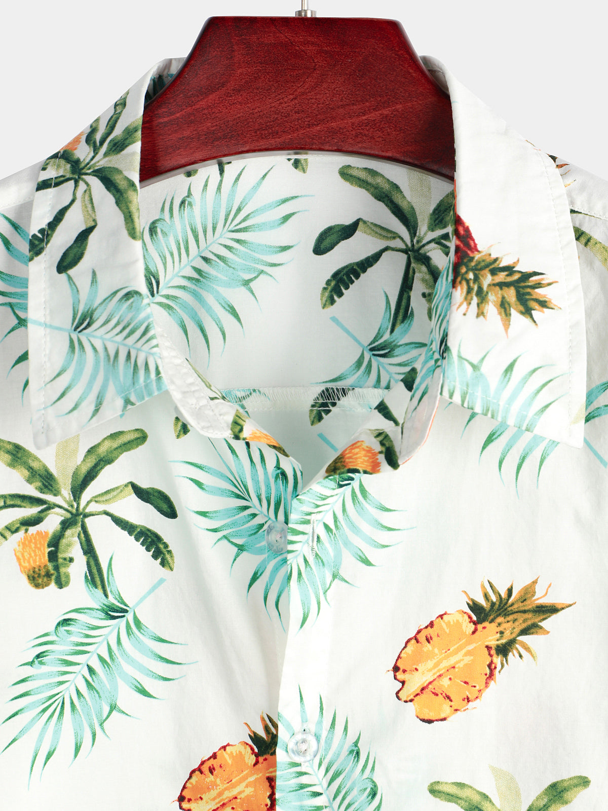 Herren Kurzärmliges Hawaiihemd mit Ananas-Print