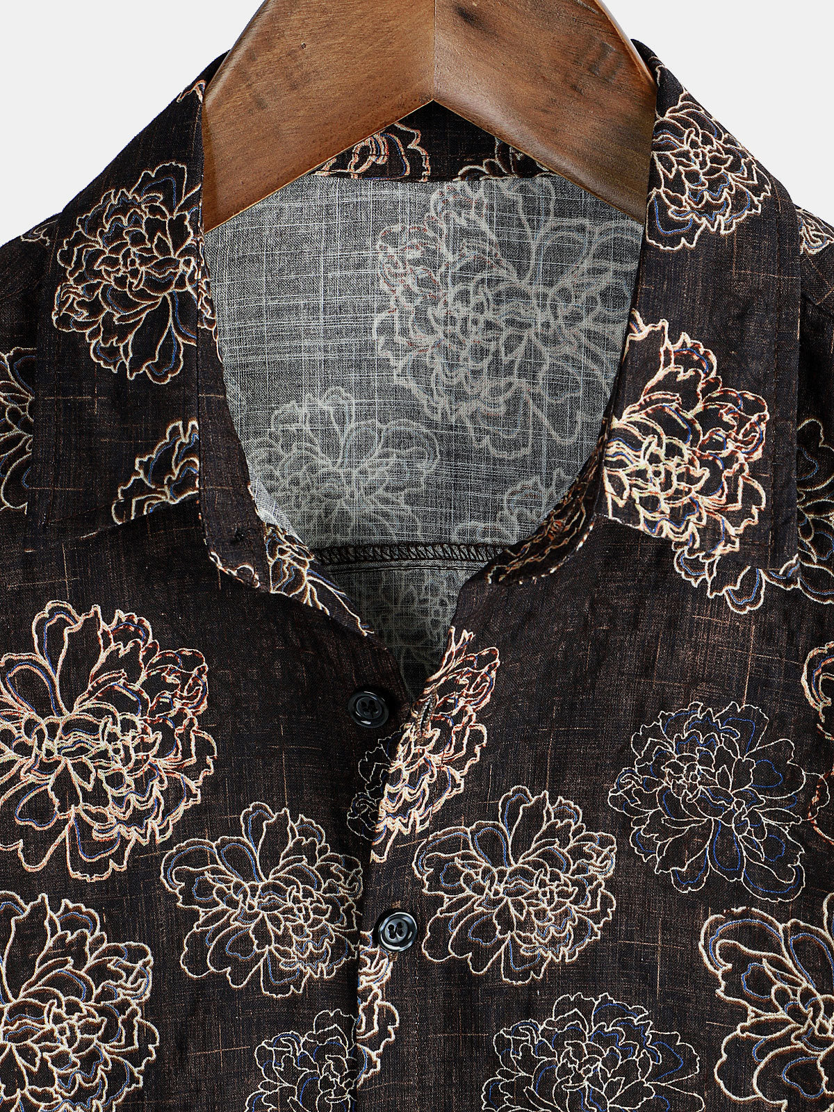 Camicia floreale vintage da uomo a maniche corte