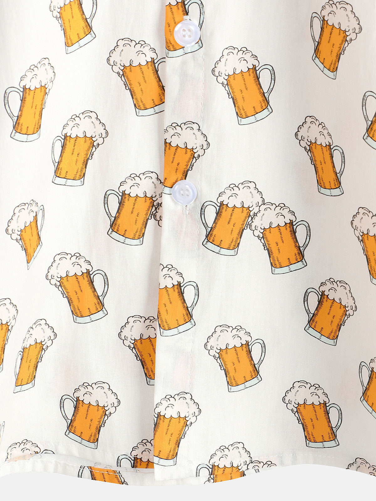 Herren Lässiges Kurzarmhemd mit Bier-Print