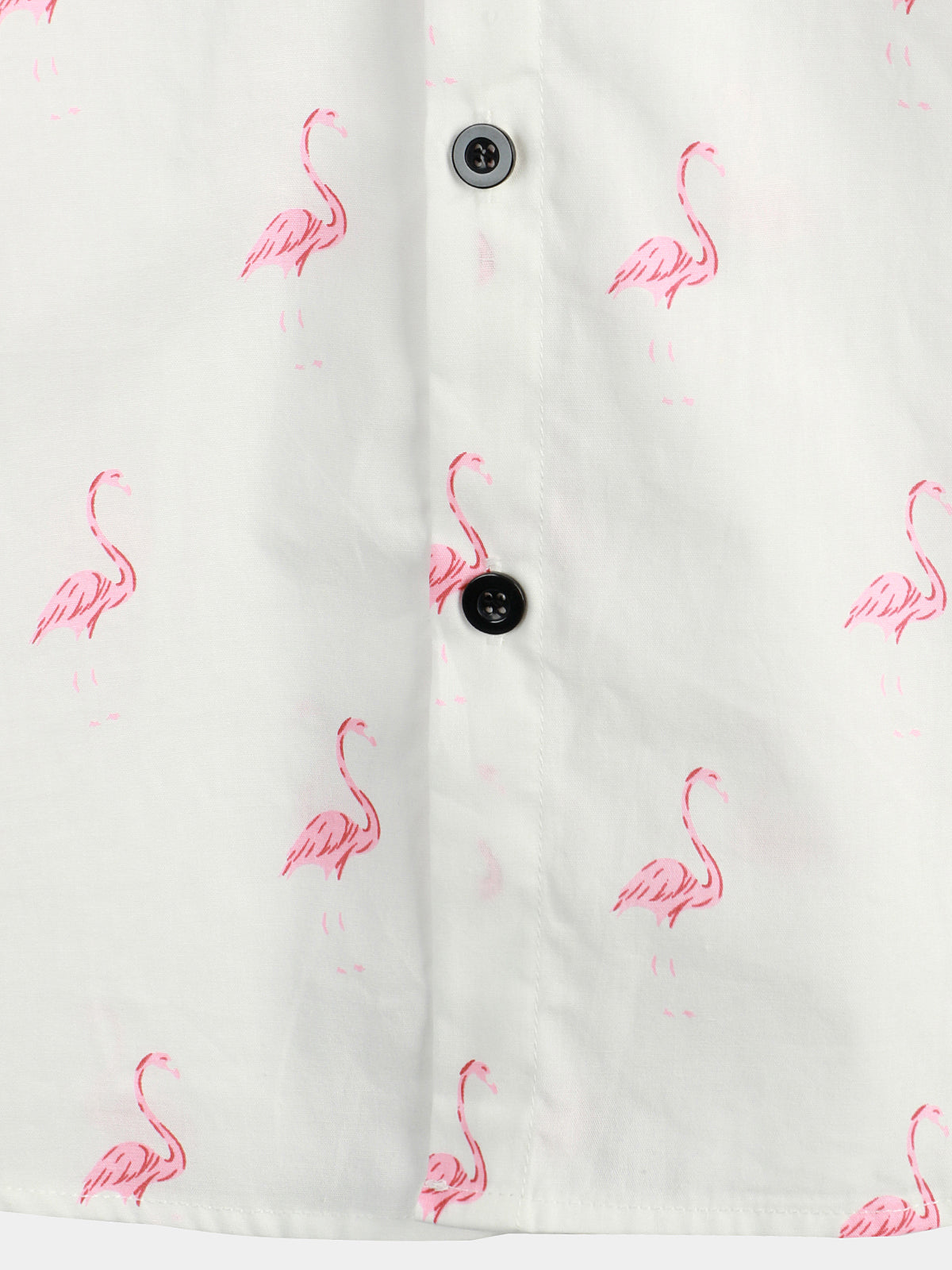 Herren Sommer Flamingo-Print Hemd mit kurzen Ärmeln