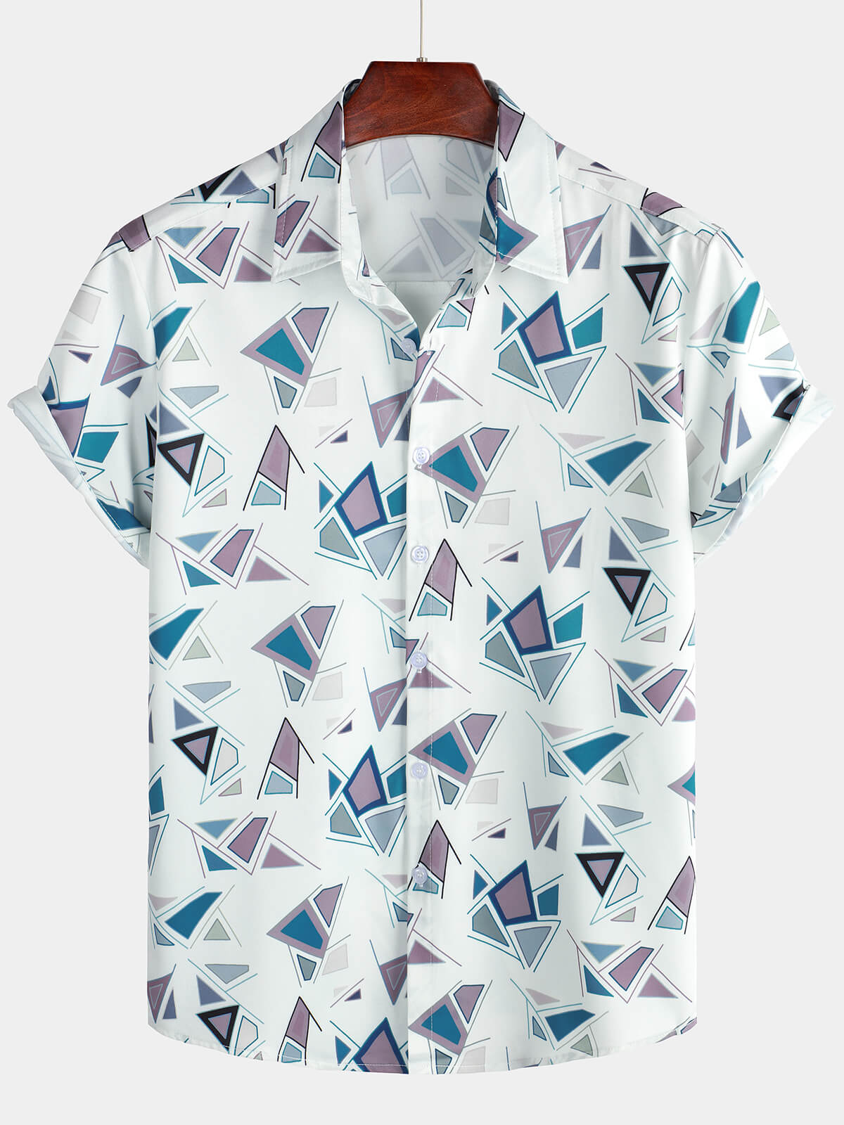 Herren Hemd mit geometrischem Print Weiß