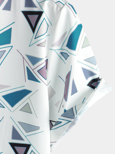 Herren Hemd mit geometrischem Print Weiß