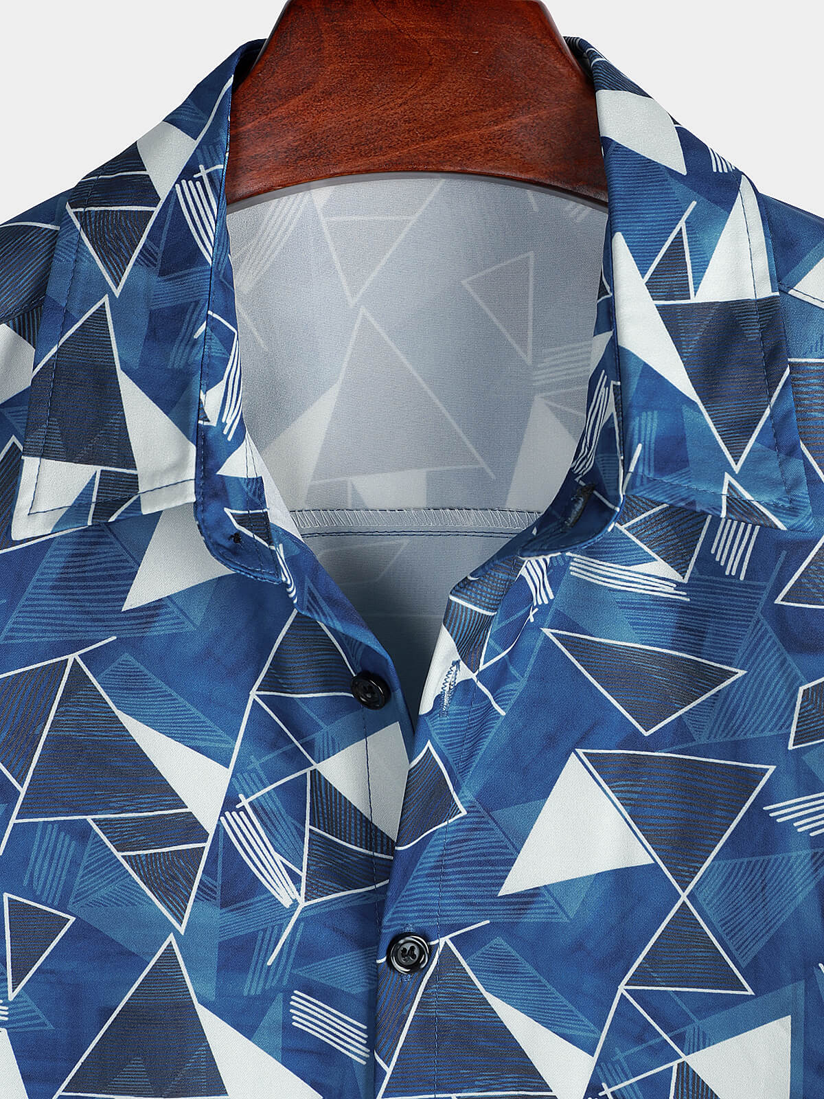 Herren Hemd mit geometrischem Print in blau