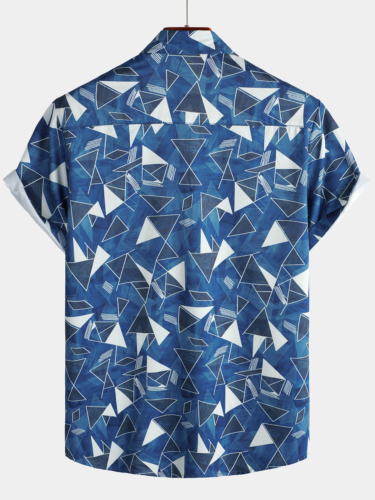 Herren Hemd mit geometrischem Print in blau