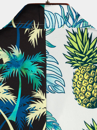 Herren Kurzarmhemd mit Ananas-Print