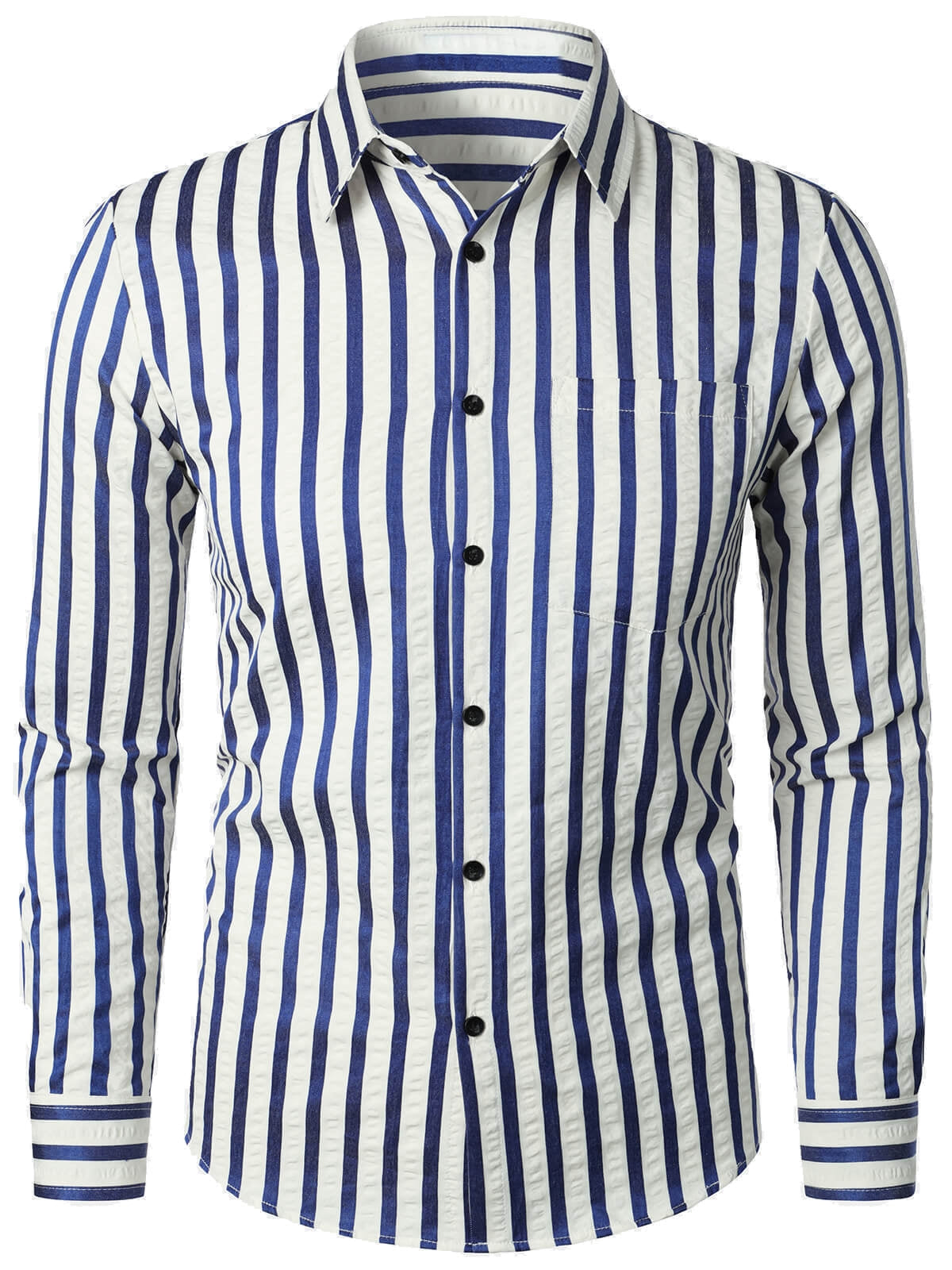 Camicia da uomo in cotone a maniche lunghe rigate