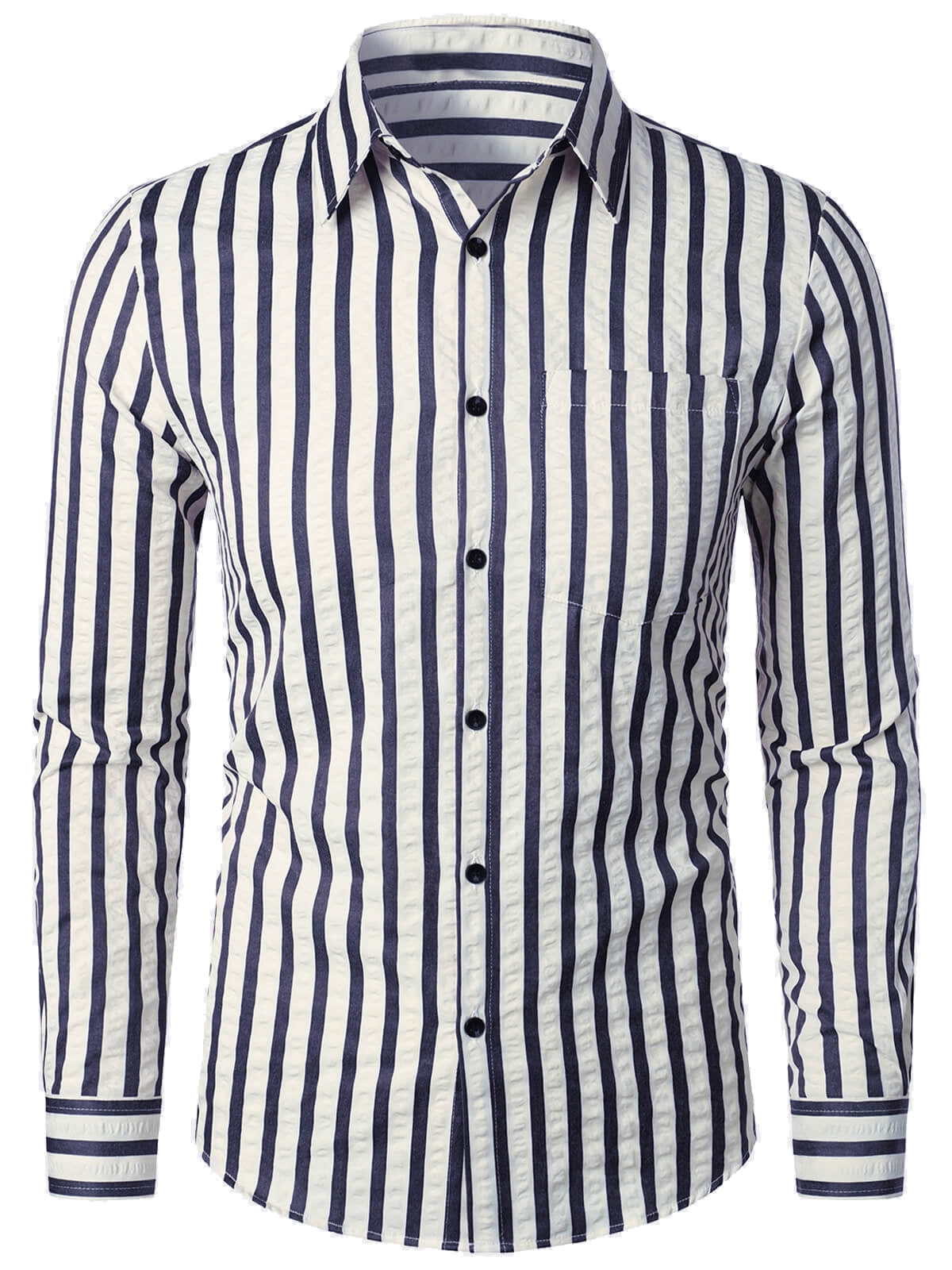 Camicia da uomo in cotone a maniche lunghe rigate