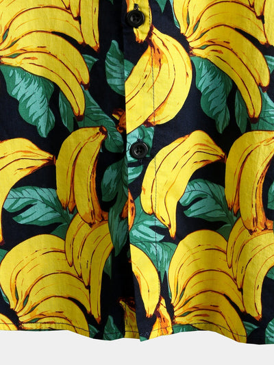 Herren Hawaii hemd mit Bananen Baumwoll