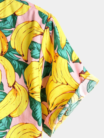 Herren Hawaii hemd mit Bananen Baumwoll