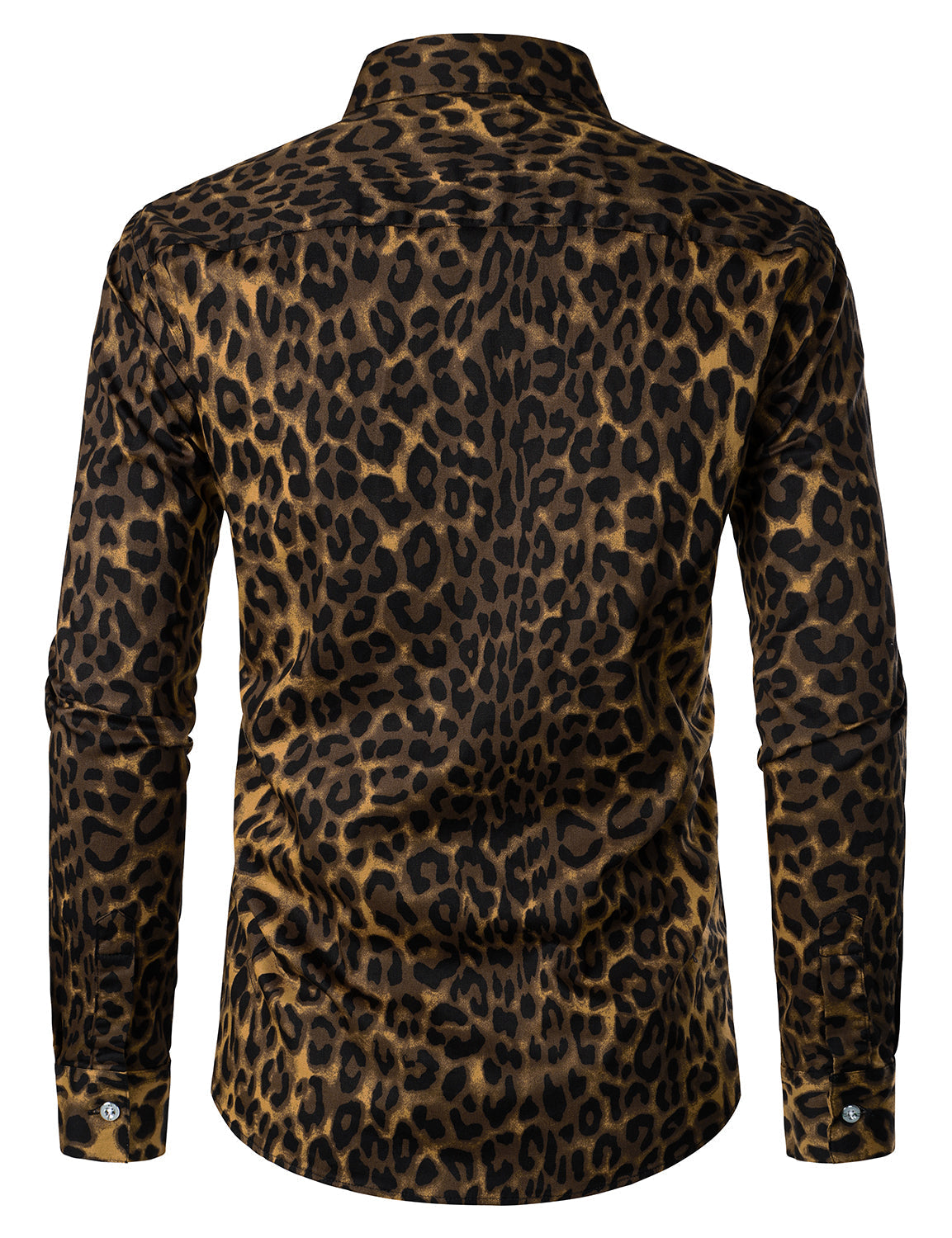 Langærmet skjorte med leopardprint til mænd