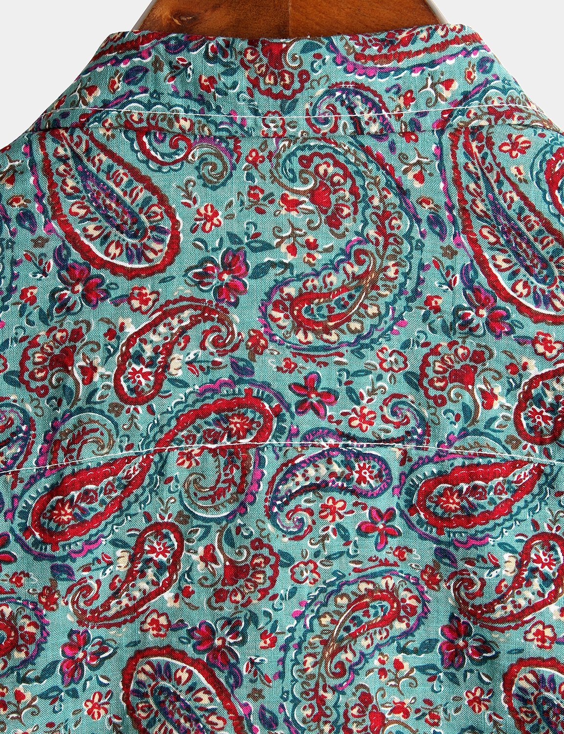 Herren Retro Sommer Paisley Hemd mit kurzen Ärmeln