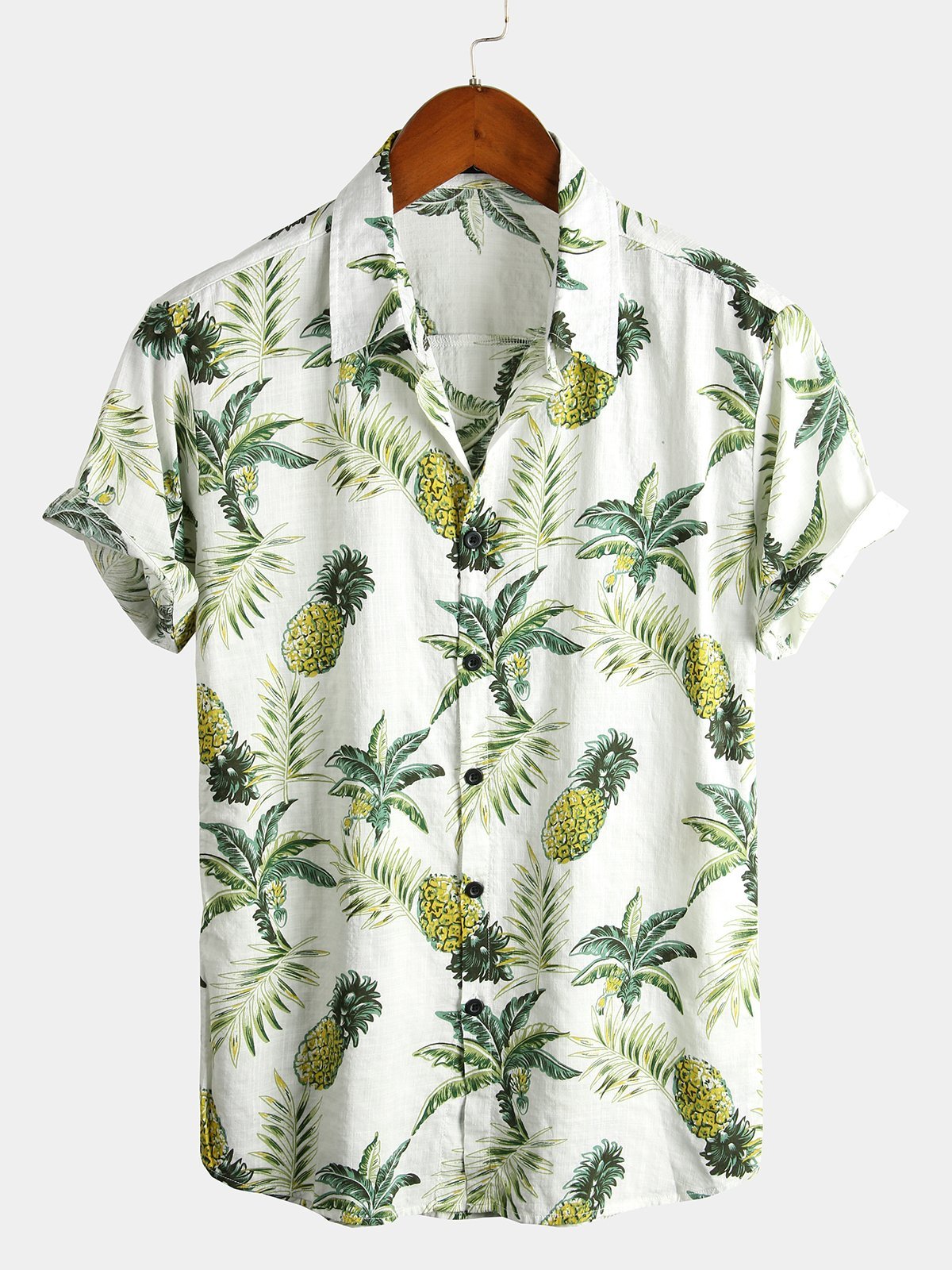 Herren Hawaii hemd mit Ananas Baumwoll