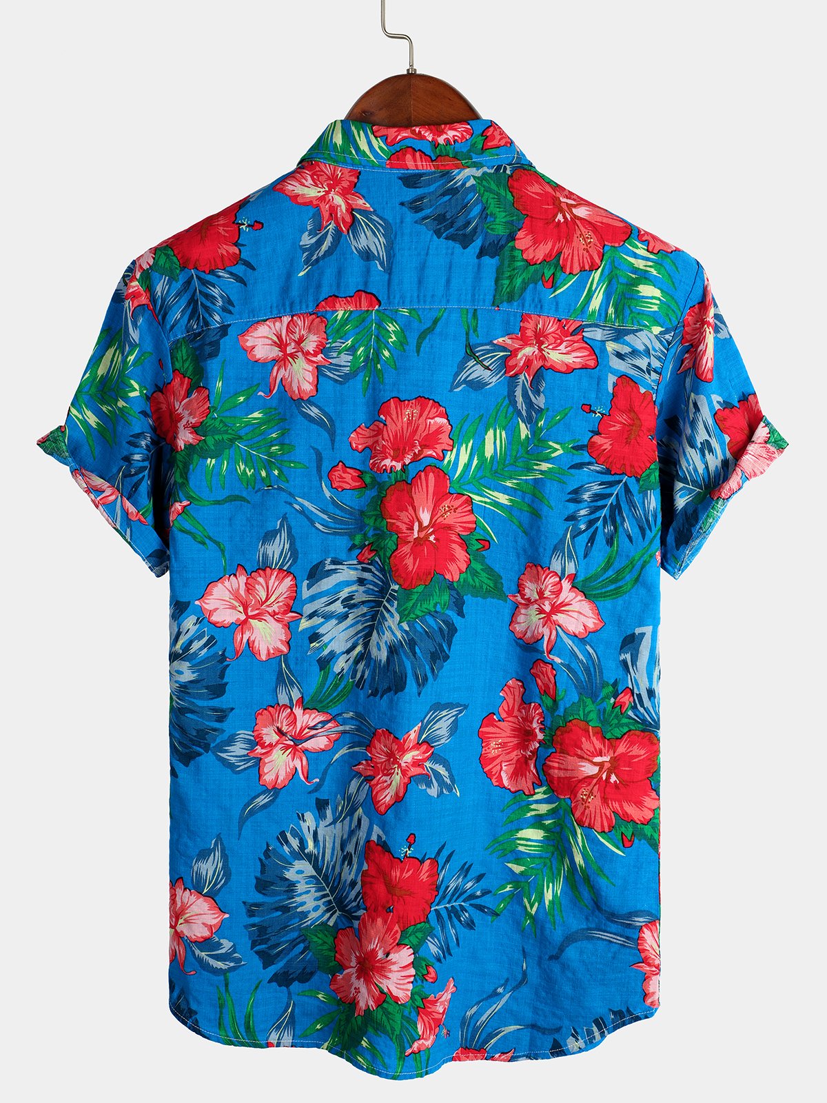 Herren Kurzarm Hawaii Resort Sommerhemd mit Blumenmuster