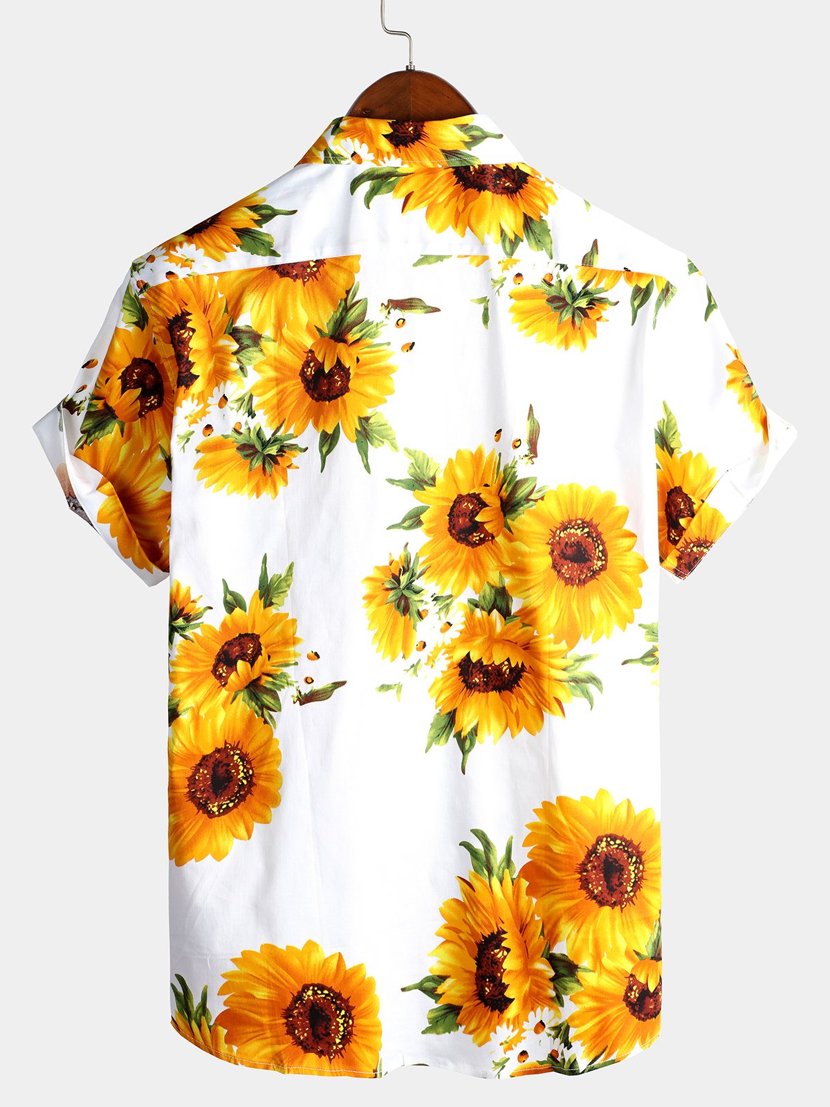 Herren Vintage Sonnenblumen Kurzarmshirt