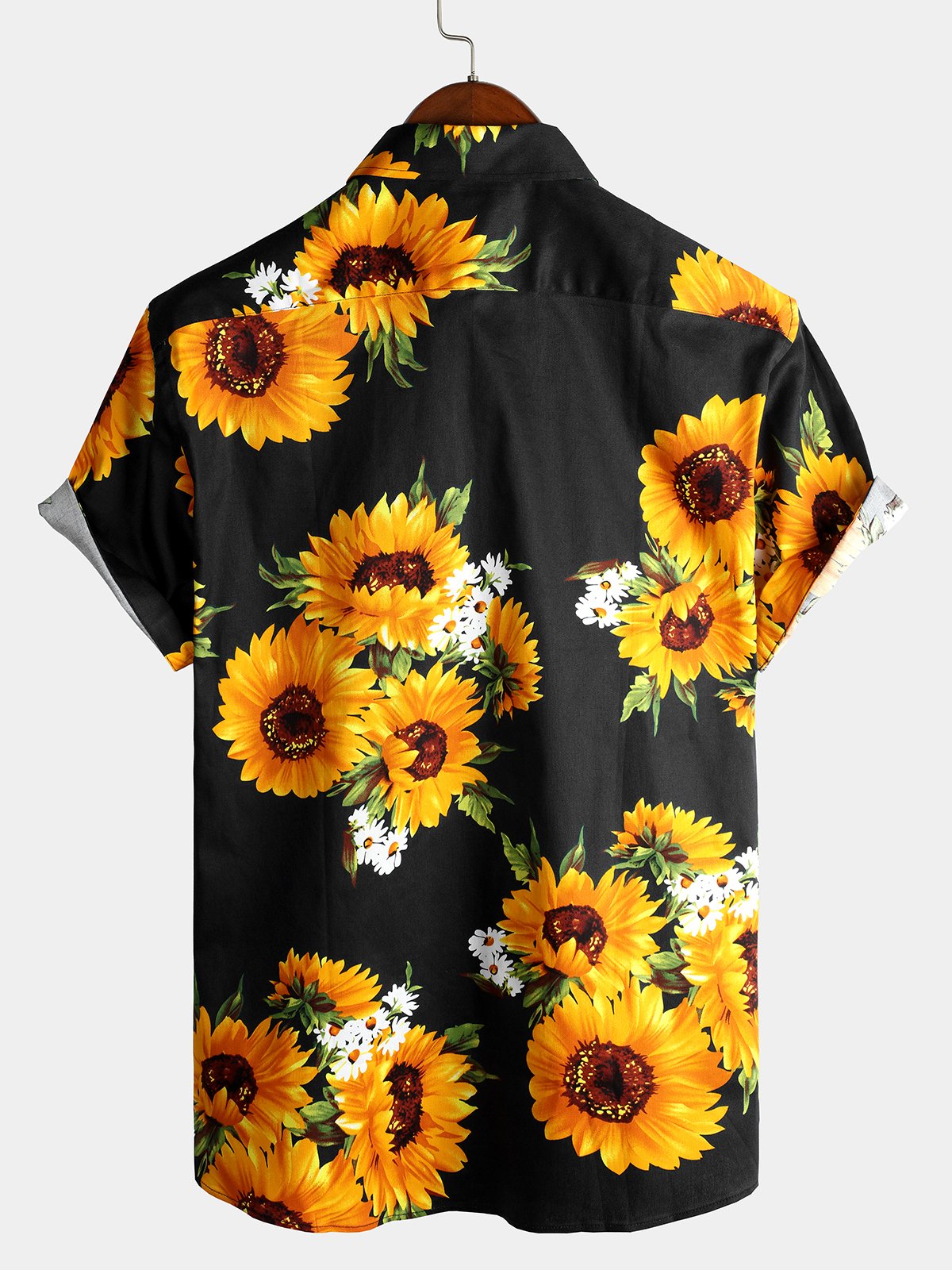 Herren Vintage Sonnenblumen Kurzarmshirt