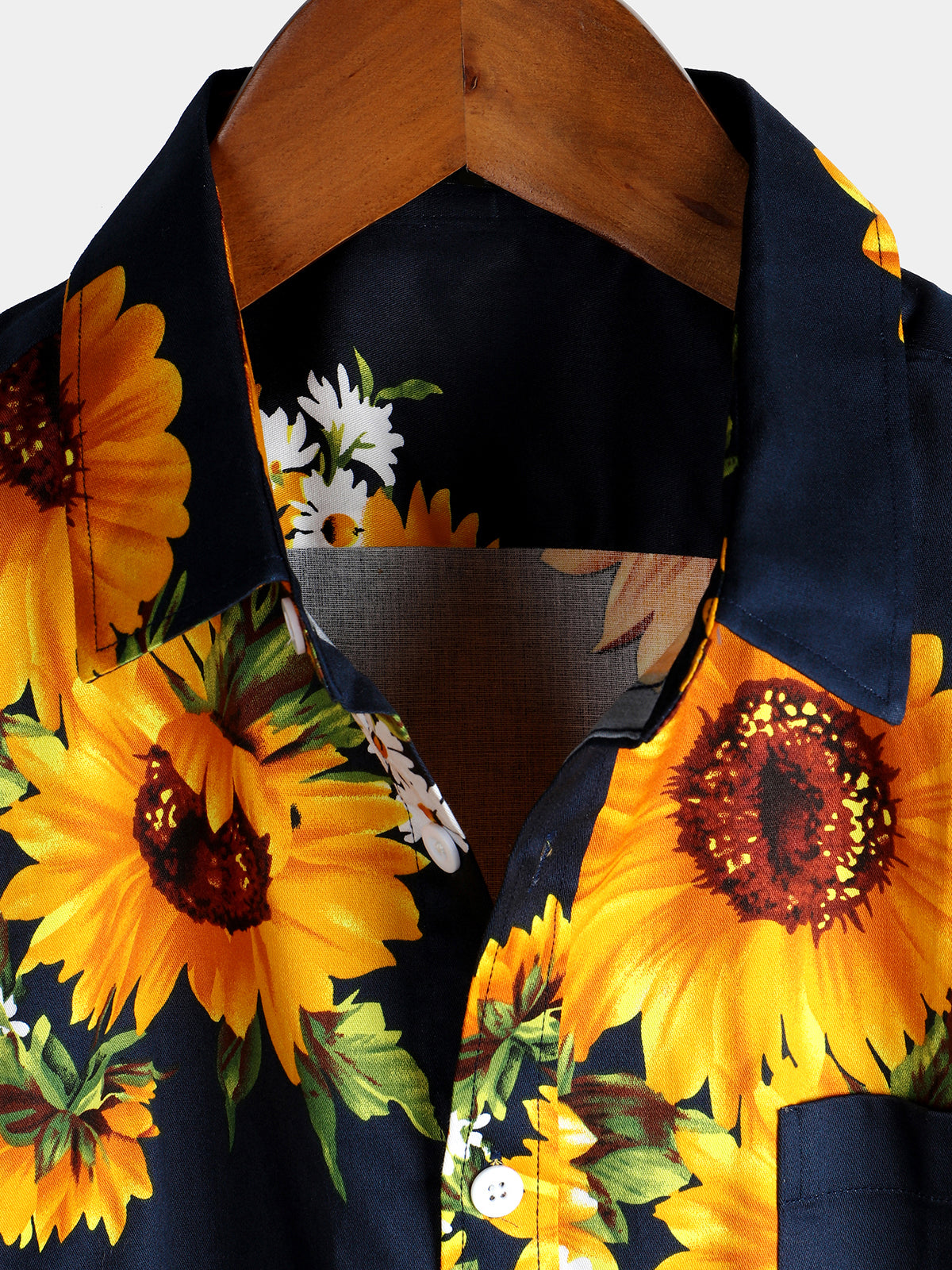 Herren Vintage Sunflower Kurzarmhemd