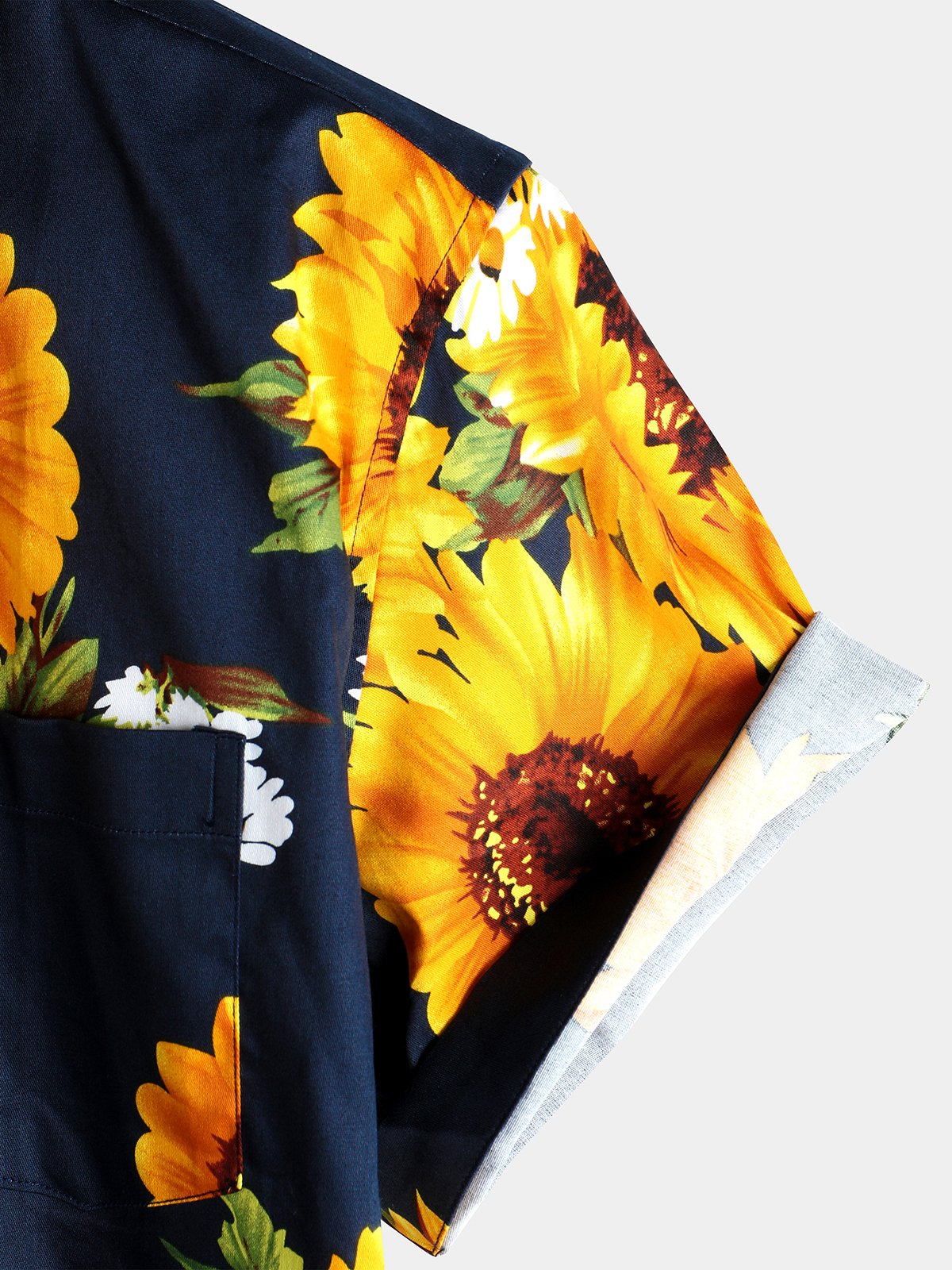 Herren Vintage Sunflower Kurzarmhemd