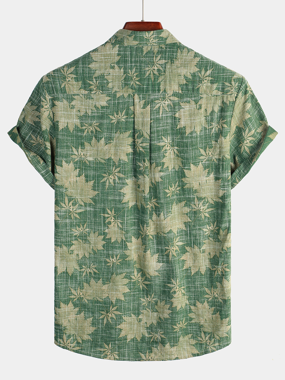 Herren Lässiges Hawaii Hemd Retro Kurzarmhemd Grün