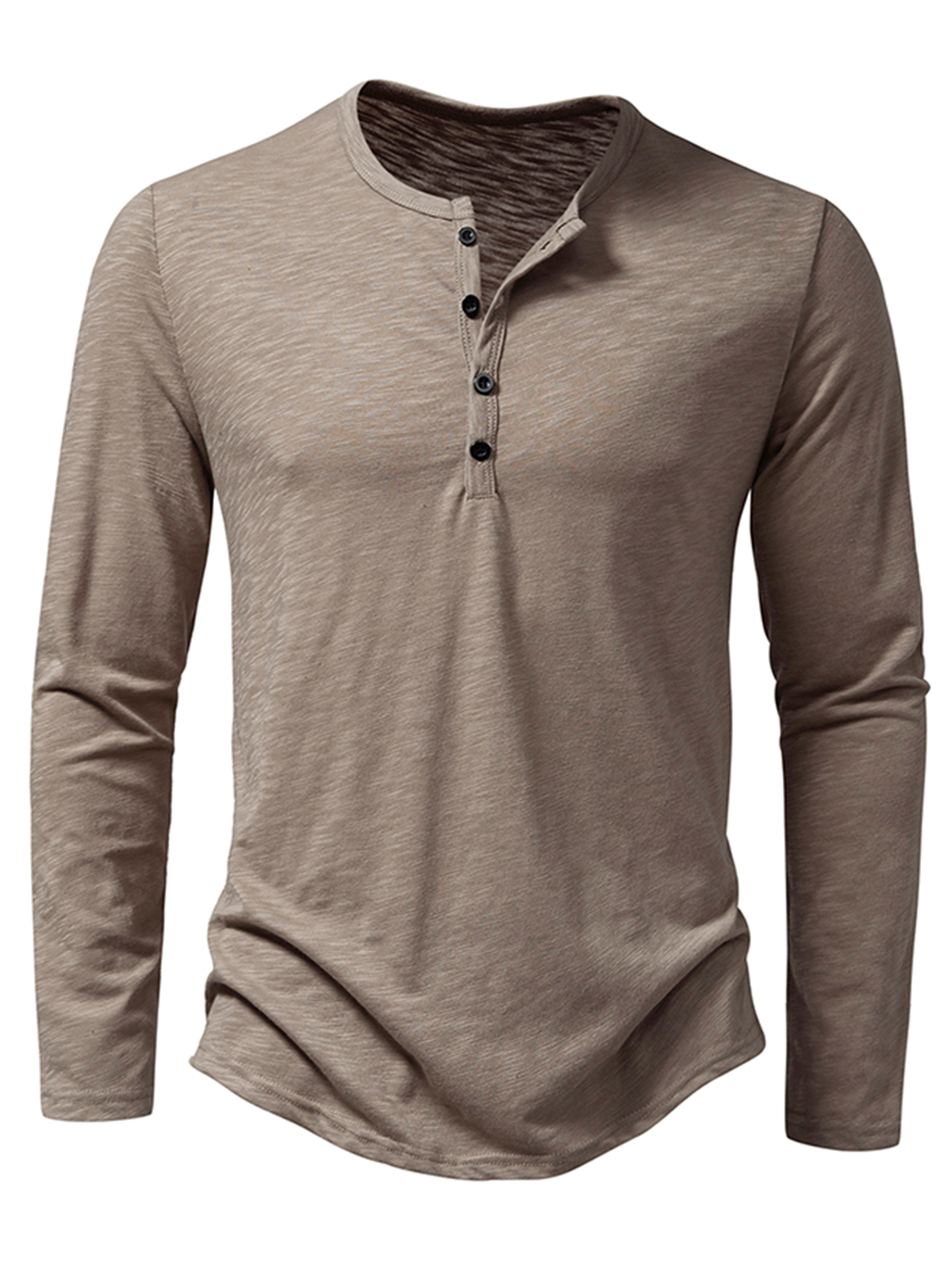 Herre T-shirt med Henley krave