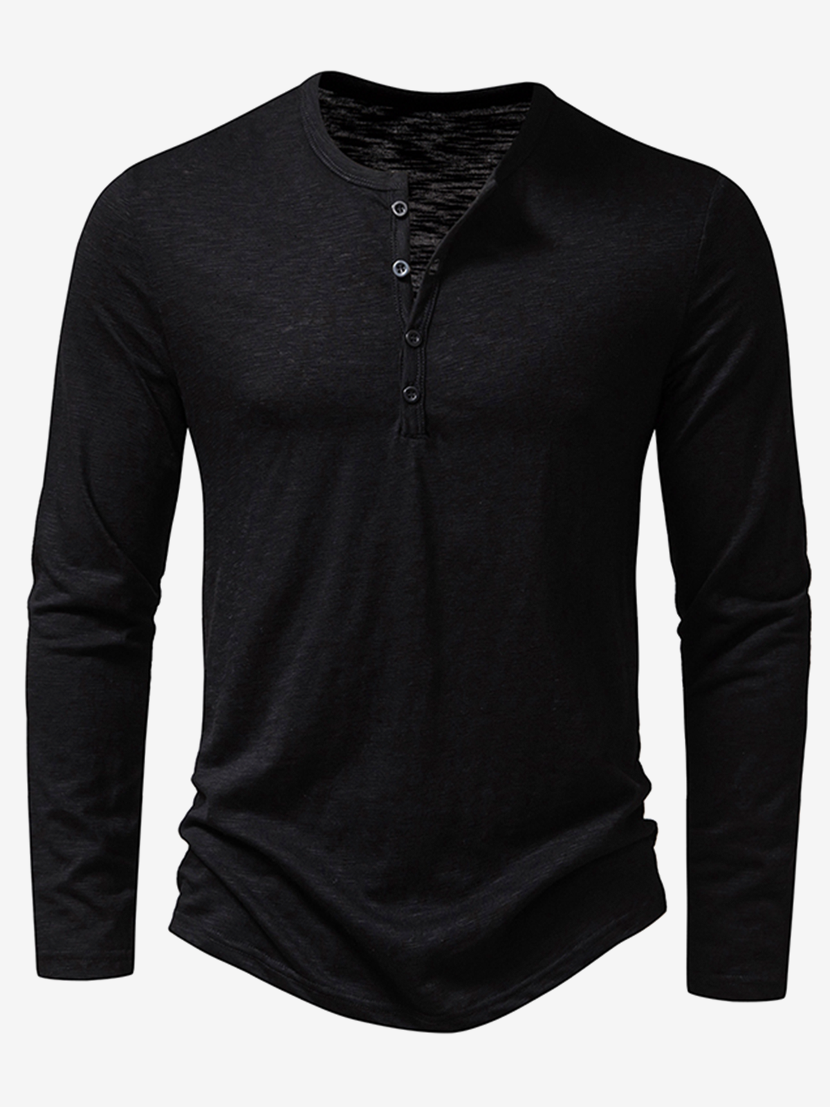 Herre T-shirt med Henley krave