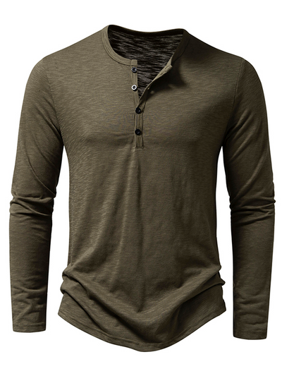 Herre T-shirt med Henley krave