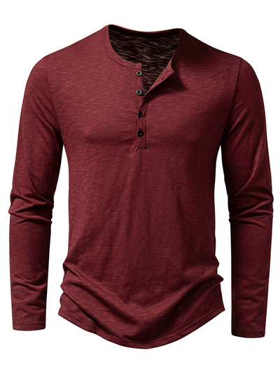 Herre T-shirt med Henley krave