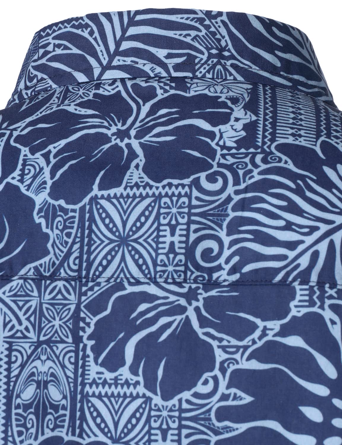 Herren Kurzärmliges Hawaiihemd mit Blumenmuster Navy blau