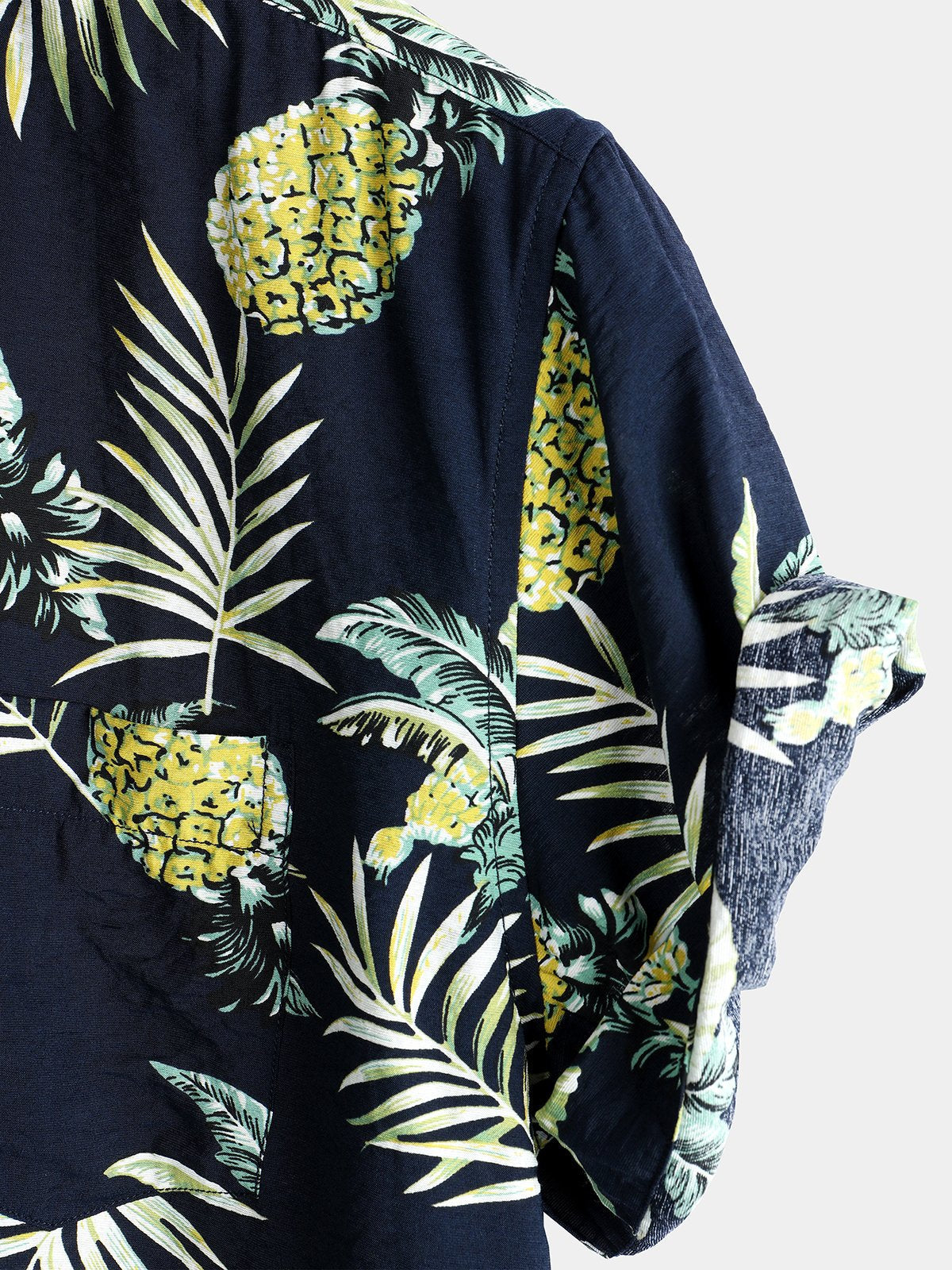 Camicia da uomo in cotone con frutti tropicali e ananas