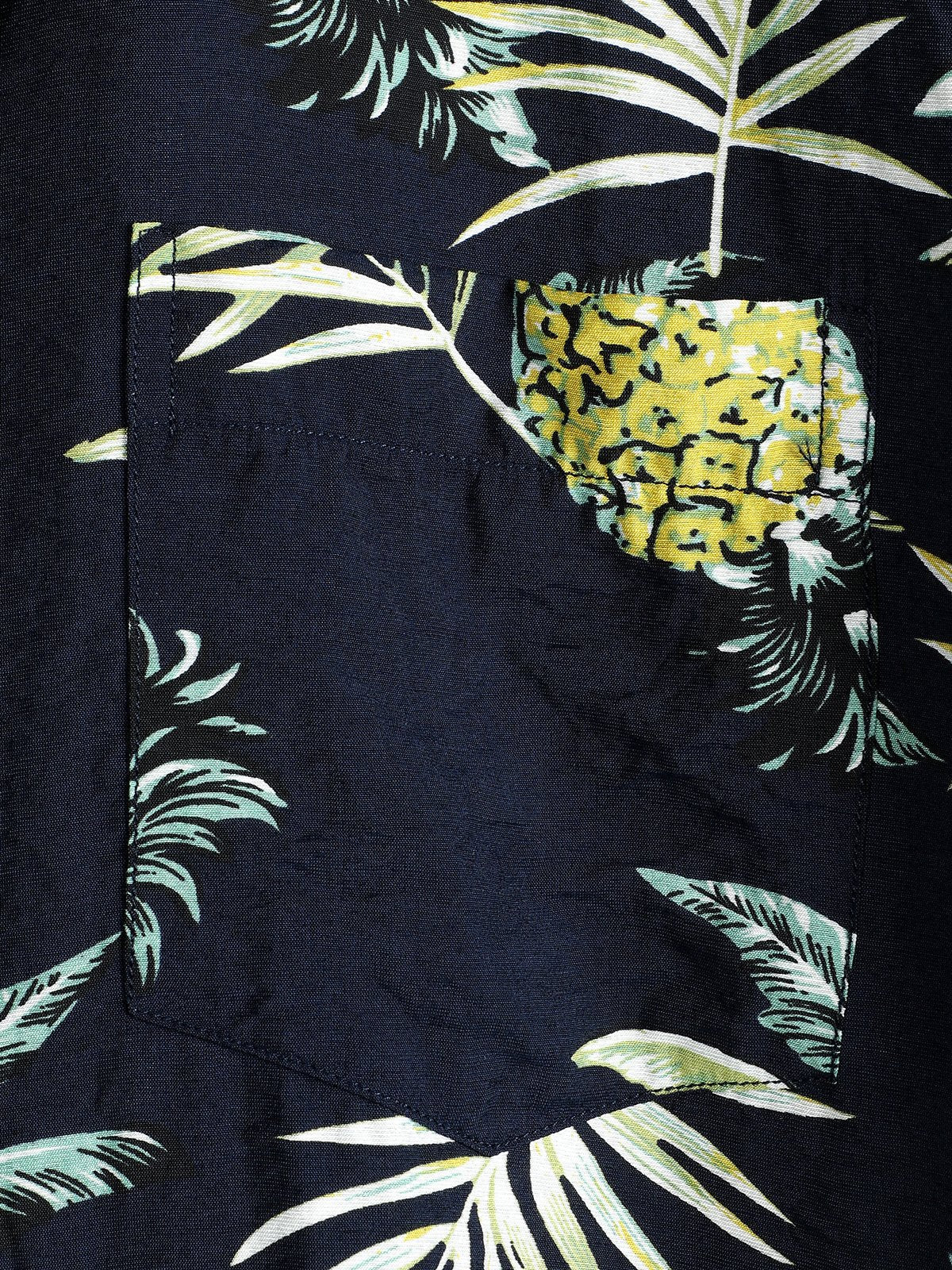 Camicia da uomo in cotone con frutti tropicali e ananas