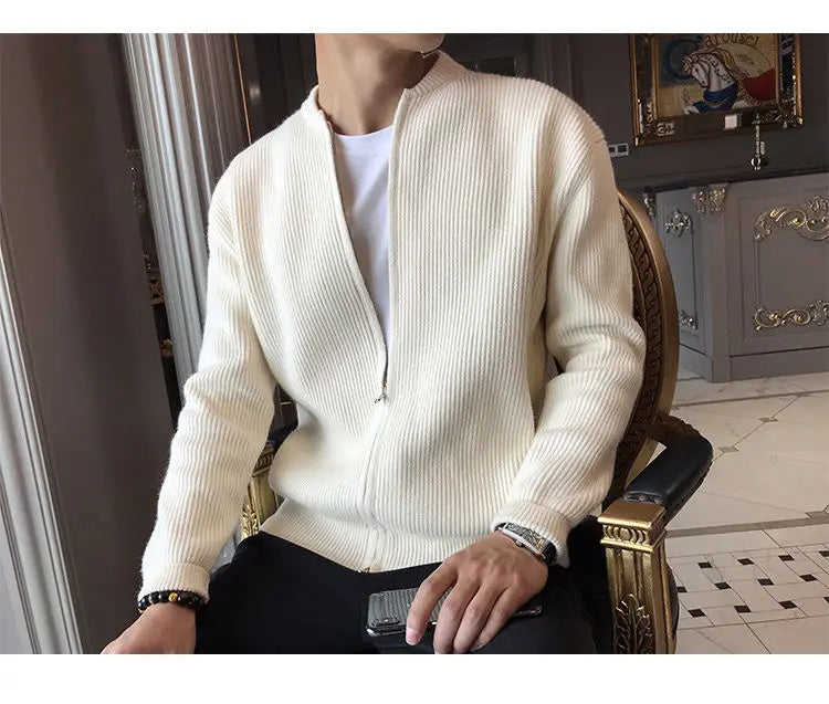 OZI Zip-Up Sweater Beige