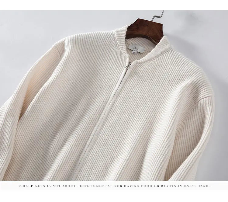 OZI Zip-Up Sweater Beige