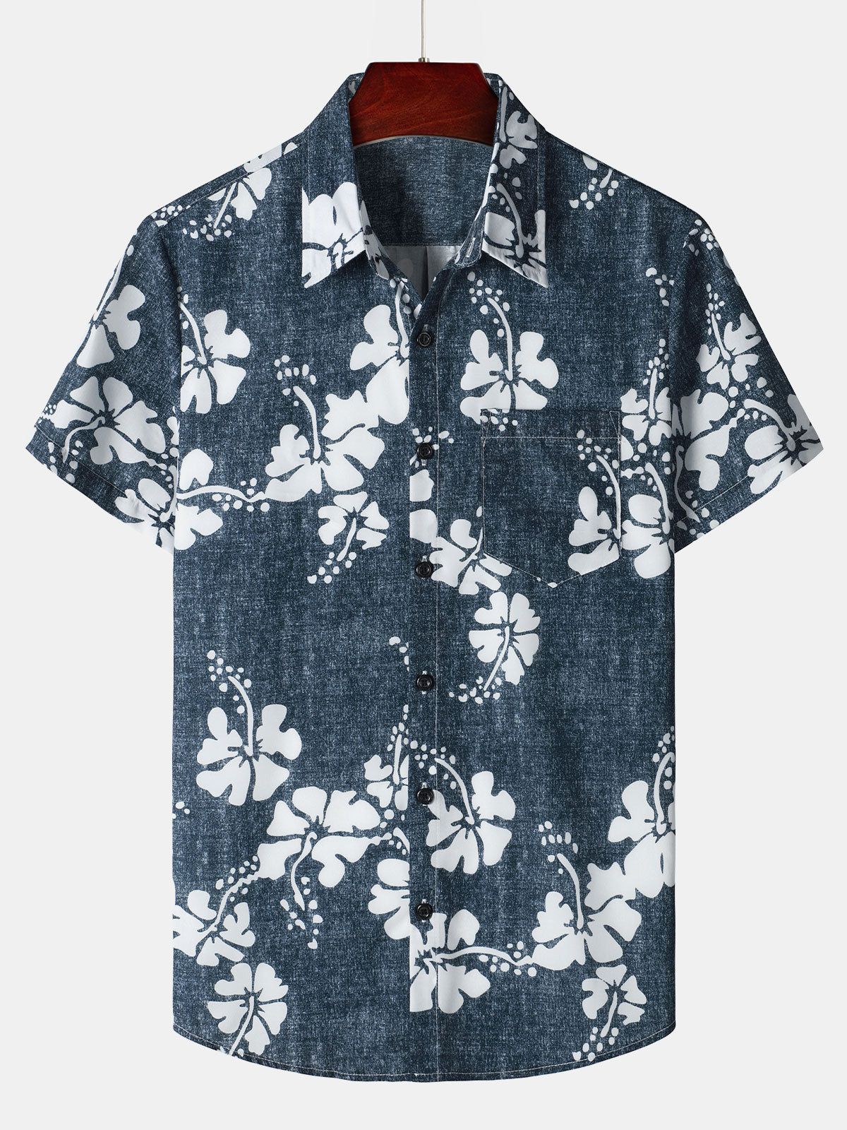 Herren Hawaii-Kurzarmhemd mit Blumenmuster